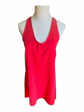 Mystic Bright Coral Low Back Flowy High to Low Sun Dress Small/Medium